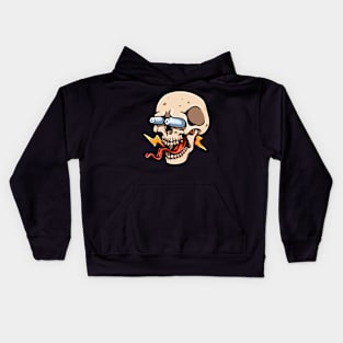 cartoon skull shock Kids Hoodie